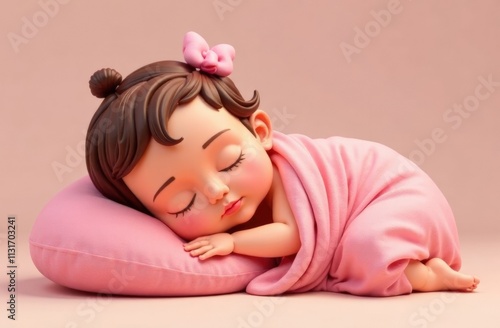 baby girl emoji sleeping, blanketed in 10 poses, sleeping