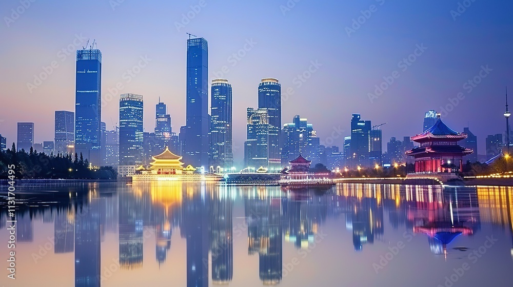 Fototapeta premium Night view of Chinese culture Tiananmen Square