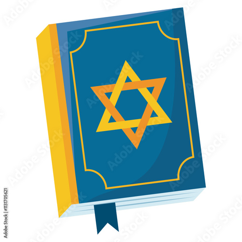 Jewish book with Star of David on cover Vector