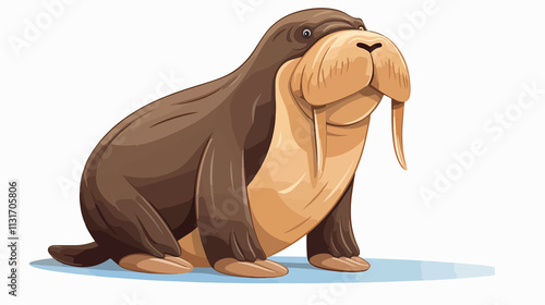 Cute Walrus Cartoon Vector Illustration for Kids Concept photo