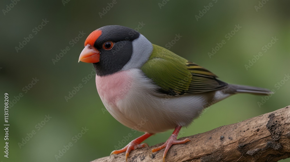 Fototapeta premium Colorful bird perched on branch. (1)