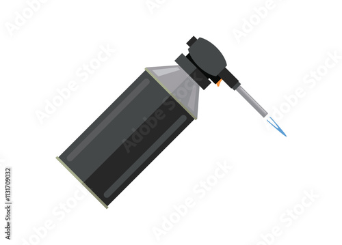 Gas torch burner. Simple flat illustration.