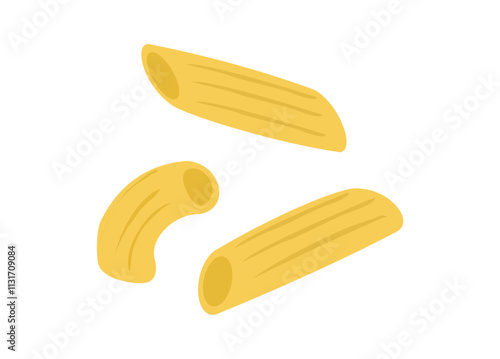 Straight macaroni. Simple flat illustration.