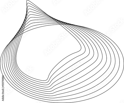 Oval with line warped. Technology design element photo