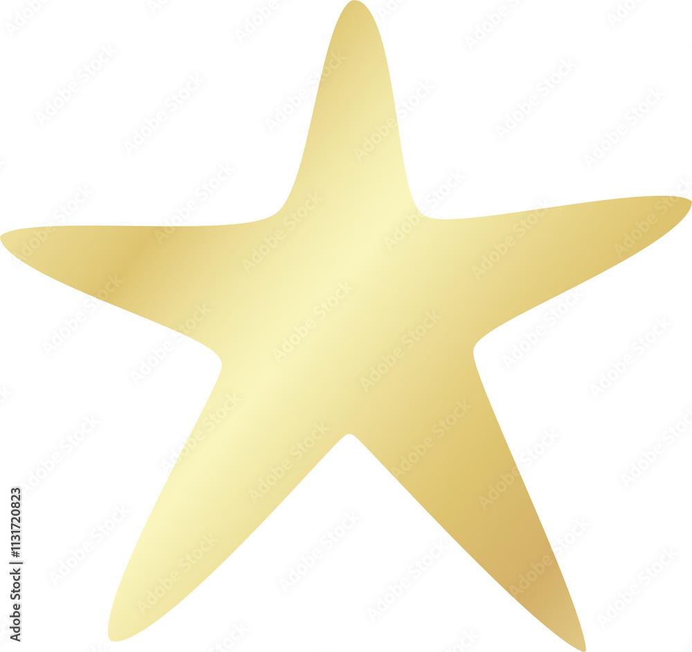 Obraz premium Set of golden stars in doodle style