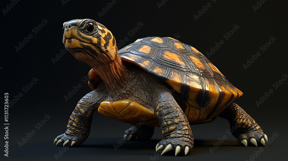Obraz premium Close-up Render of a Three-striped Wood Turtle