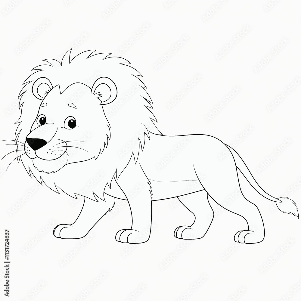 Fototapeta premium vector illustration of cartoon lion