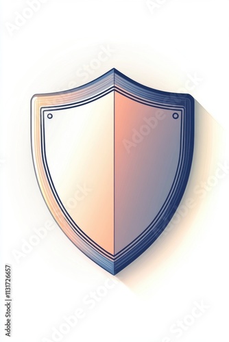 Stylized shield design with gradient colors, representing protection and security in a modern artistic style. photo