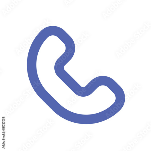 The image depicts a stylized pixel art representation of a blue telephone receiver.