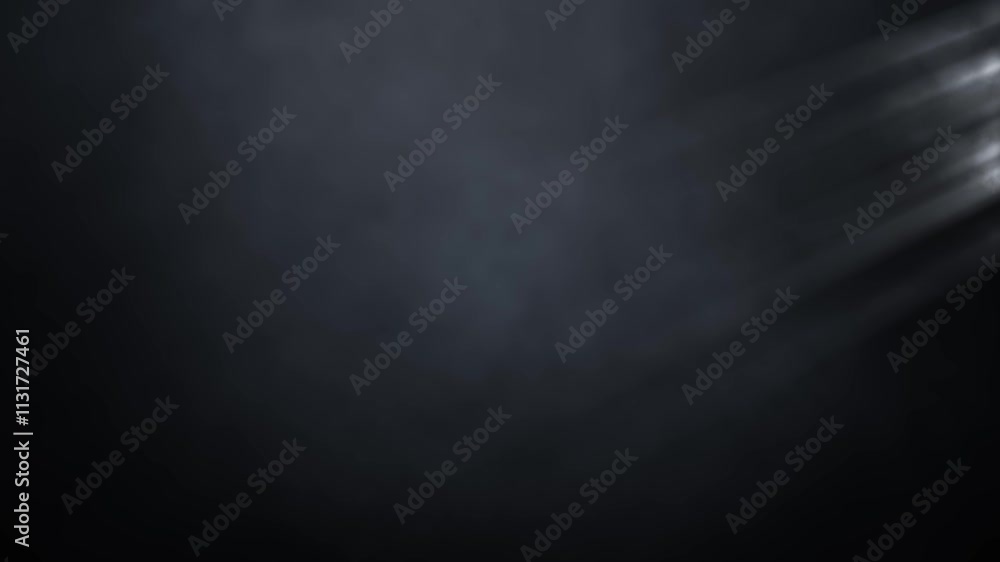 Mysterious dark haze with soft light rays illuminating background
