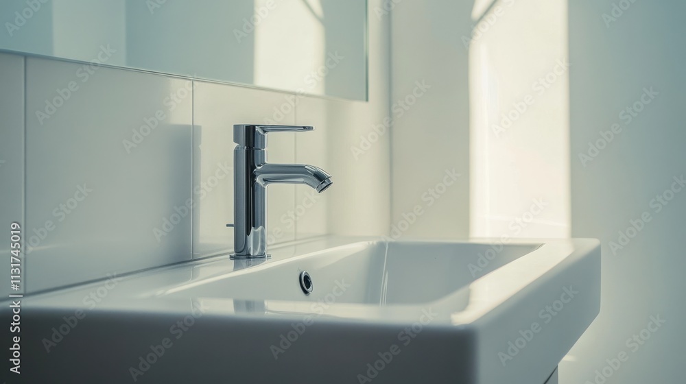 Fototapeta premium Modern Minimalist Bathroom Design Aesthetic
