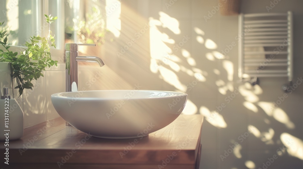 Fototapeta premium Modern Apartment Bathroom with Natural Light