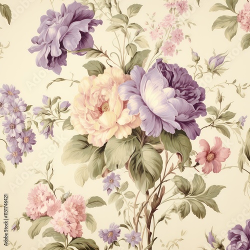 Vintage Floral Pattern with Elegant Roses