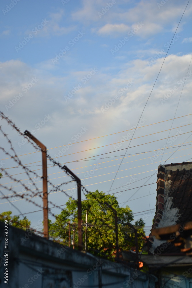 Obraz premium Rainbow at sky