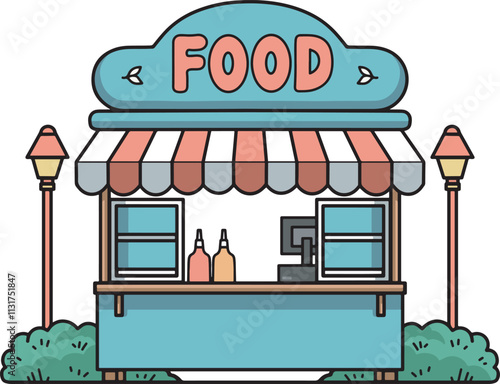 Food stand illustration design art