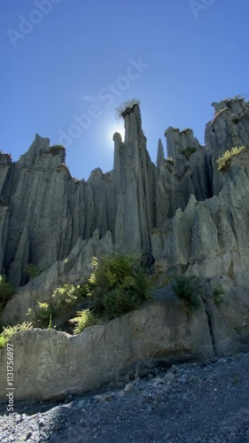 Putangirua Pinnacles scenic reserve, earth pillar formation 