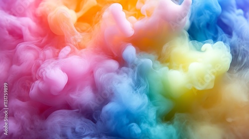 Abstract colorful swirling smoke. photo