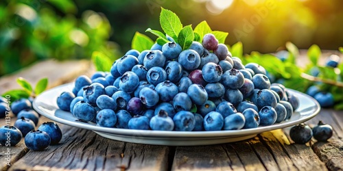 Wallpaper Mural Fresh Blueberries: Organic Superfood, Healthy Eating,  Delicious Berries, Plate of Blueberries Torontodigital.ca
