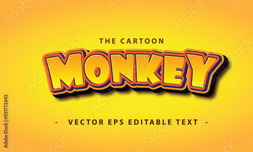 monkey cartoon text effect design