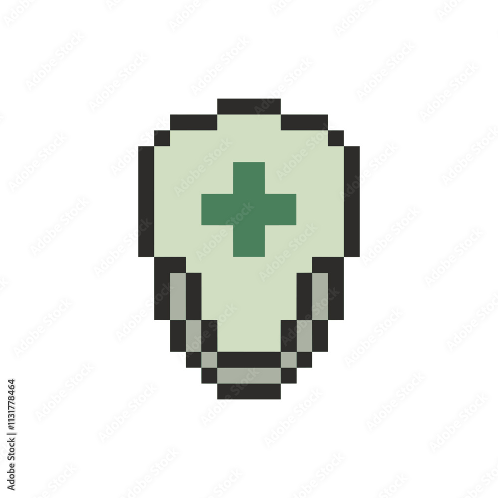 Fototapeta premium shield health symbol protection pixel art