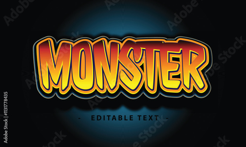 monster text effect design