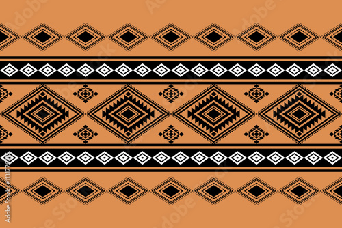 Geometric ethnic oriental seamless pattern traditional Design for background,carpet,wallpaper.clothing,wrapping,Batik fabric,Vector illustration.embroidery style - Sadu, sadou, sadow or sado