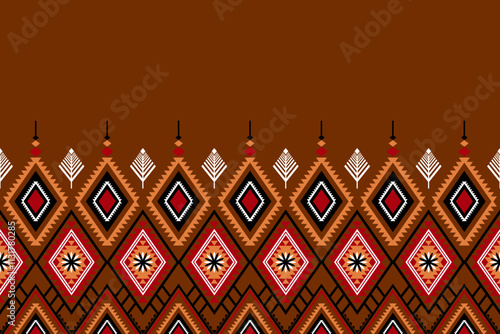 Geometric ethnic oriental seamless pattern traditional Design for background,carpet,wallpaper.clothing,wrapping,Batik fabric,Vector illustration.embroidery style - Sadu, sadou, sadow or sado