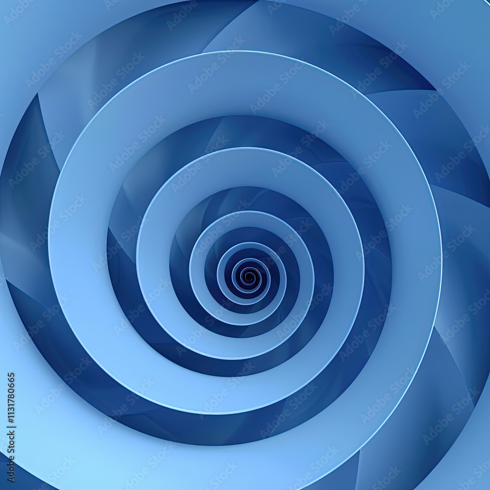 Fototapeta premium 3d spiral in the blue gradation space