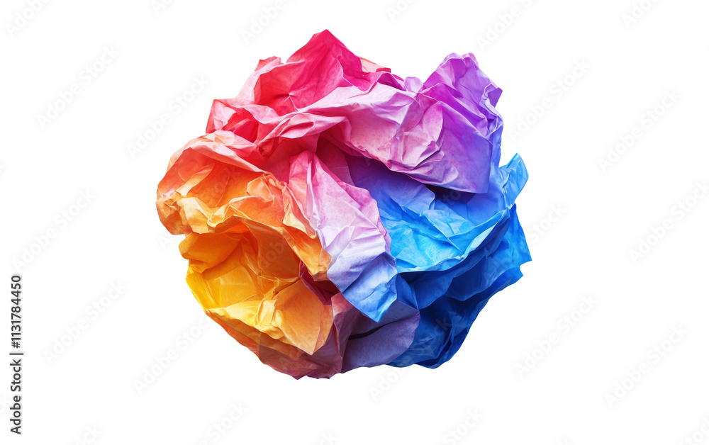 Fototapeta premium Crumpled Paper Ball on Transparent Background