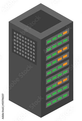 Single server vector image, big server image