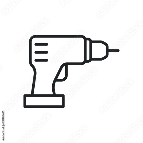 Drill thin line icons. Editable stroke and Perfect pixel on transparent background