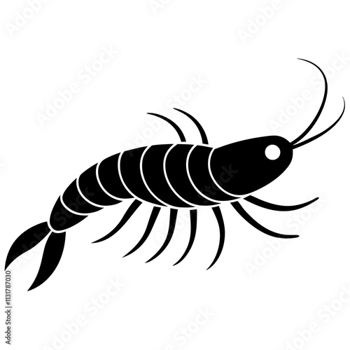 illustration of a Krill on white