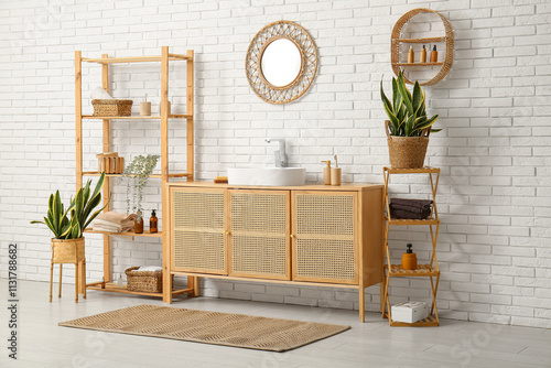 Modern bathroom interior de...