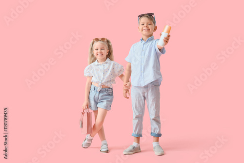Cute little children with s...