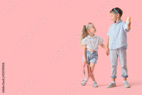 Cute little children with s...