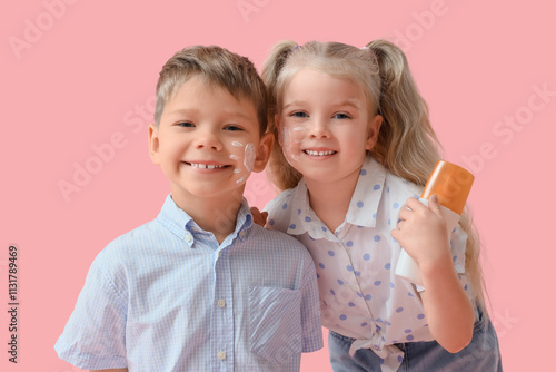 Cute little children with s...