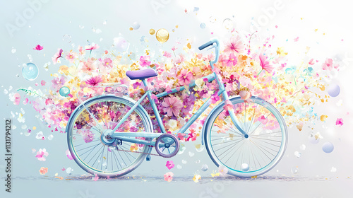 flowers stylized bicycle photo