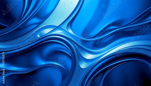 Abstract Blue Swirls Digital Art:  Fluid, Dynamic, and Serene Digital Painting