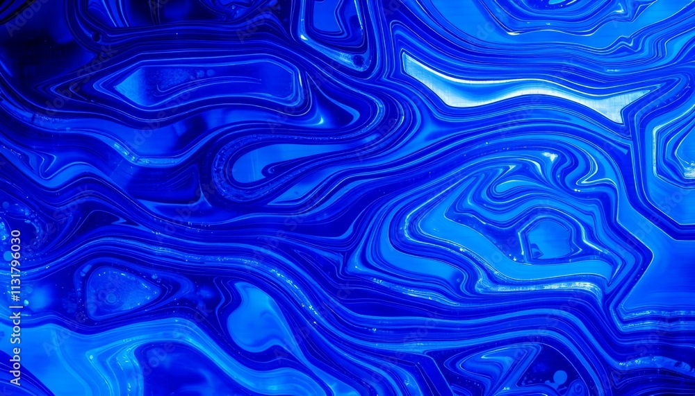 Fototapeta premium Abstract Blue Swirls: A mesmerizing study in fluid dynamics and color gradients