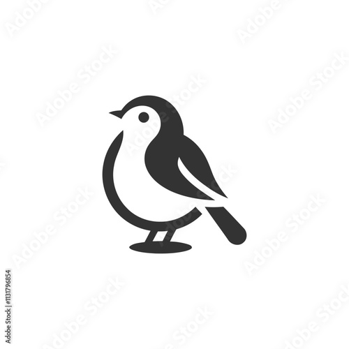 Simple Logo Bird monochrome isolated on white background photo