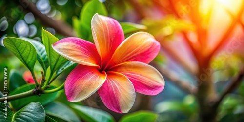 Beautiful tropical flower known for its fragrant scent and vibrant colors, plumeria, frangipani, tropical, flower, petal, aroma