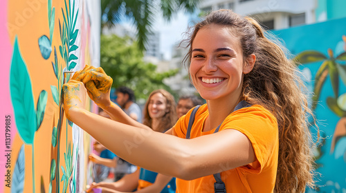 Various recycling and waste disposal activities and green space, loving the world, a green world for a friendly environment