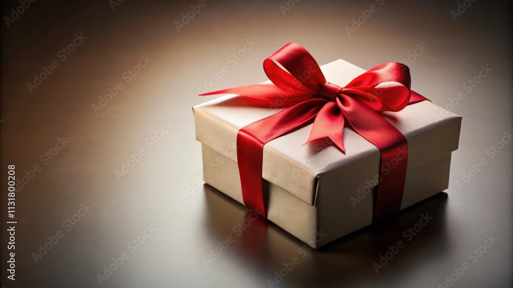 Fototapeta premium Gift box with a red ribbon, perfect for holidays or special occasions, present, surprise, celebration, wrapping, ribbon