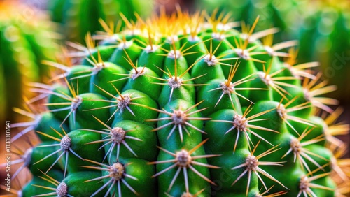 Close up of green cactus with sharp thorn , desert, succulent, plant, spiky, prickly, nature, macro, botany, close-up, thorny photo