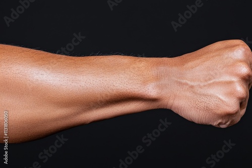 A close-up of an arm showing goosebumps, with a focus on epidermal texture photo