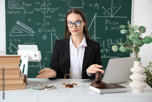 Female teacher with bribe, ...