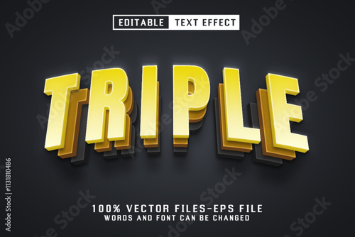 Triple 3d Text - Editable Text Effect