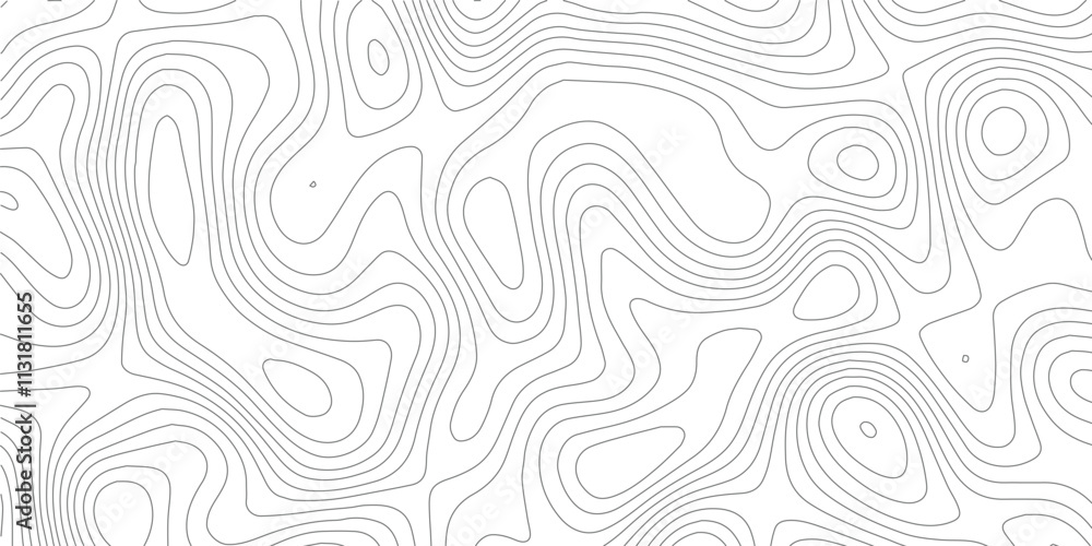 Fototapeta premium Abstract lines background. Contour maps. Topo contour map on white background. Abstract background with waves Geographic mountain relief.