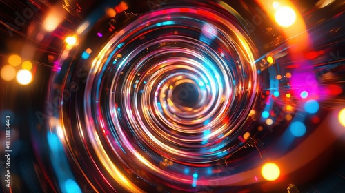 Colorful swirling abstract light patterns
