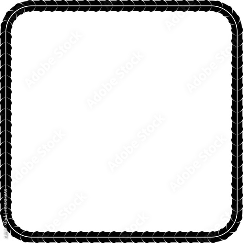 Rebar square frame with copy space for text or design